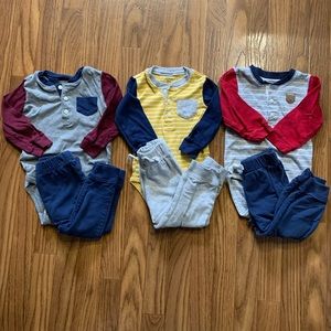 Carter’s Long Sleeve Onesies w/ Pants (3 outfits)